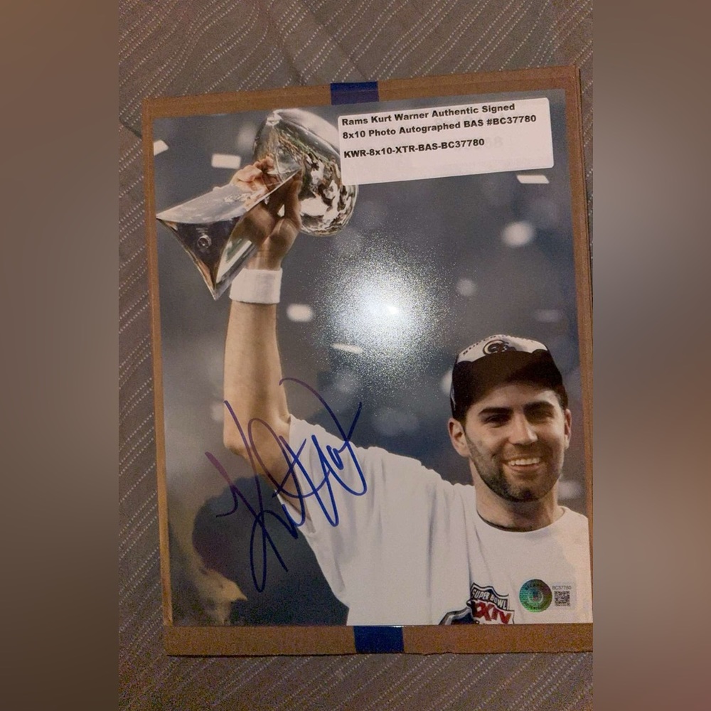 SIGNED KURT WARNER SUPERBOWL PHOTO